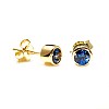 Gold Bezel Stud Earrings with Sapphires c20051Sf