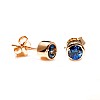 Gold Bezel Stud Earrings with Sapphires c20051Sf