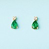 Gold Stud Earrings with Pearl Emeralds and Diamonds c2038SmpaDi