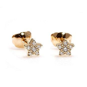 C2061 gold earrings with diamonds