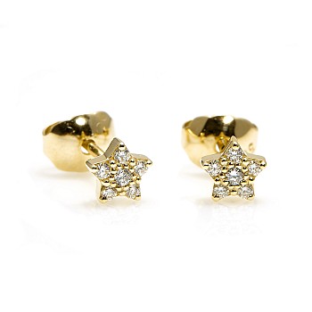 C2061 gold earrings with diamonds