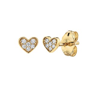 Heart Earrings c1957 in Gold or Platinum with Diamonds