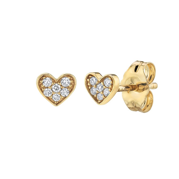 Heart Earrings c1957 in Gold or Platinum with Diamonds