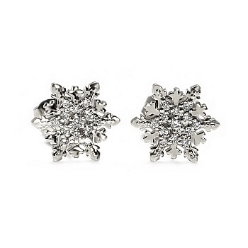 Earrings in the form of Snowflake from the designs of Frozen with Elsa in Gold with Diamonds c2117