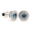 Earrings pc2159Dbdi in Platinum with Blue and Colorless Diamonds