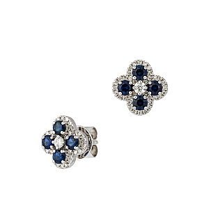 Earrings c2200sfdi in Gold with Colorless Diamonds and Sapphires