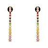 Gold earrings c2442sf with colored stones