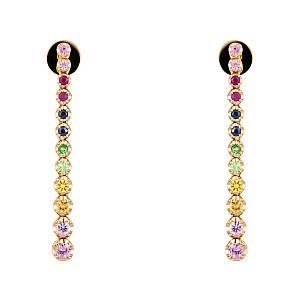 Gold earrings c2442sf with colored stones