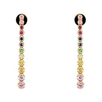 Gold earrings c2442sf with colored stones