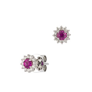 Gold c2470rbdi earrings with rubies and diamonds