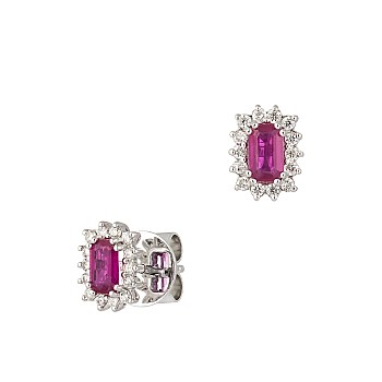 c2472rbemdi Gold Earrings with Emerald Rubies and Diamonds