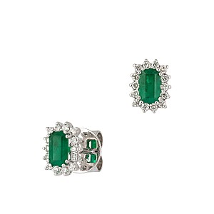 Earrings c2472smemdi in Gold with Emeralds and Diamonds