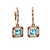 Gold Earrings with Topazes, Diamonds and Rubies c2705