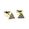 Gold earrings c2769dn with black diamonds