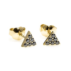 Gold earrings c2769dn with black diamonds