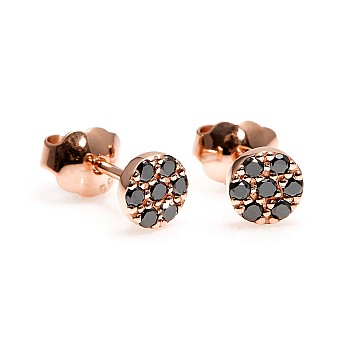 Gold earrings c2769dn with black diamonds