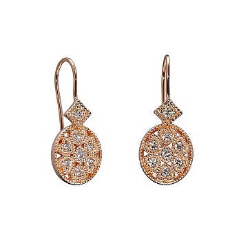 Vintage earrings c2797 in Gold or Platinum with Diamonds