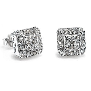 Earrings c2827 in Gold or Platinum with Diamonds