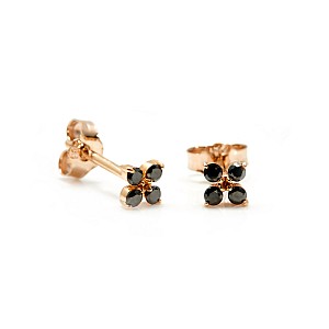 Gold Earrings with Black Diamonds c2829dn