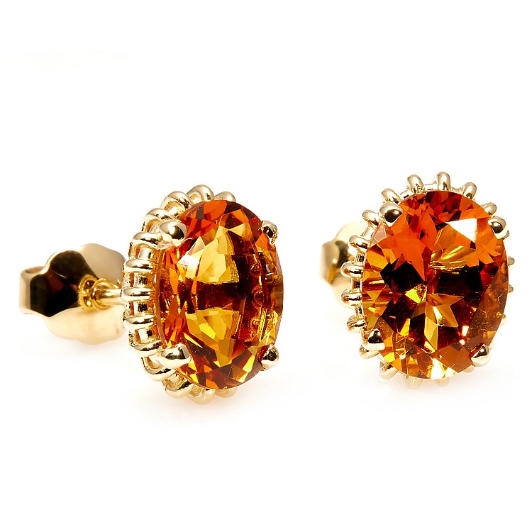 Stud Earrings c2846ciov in Gold with Citrine