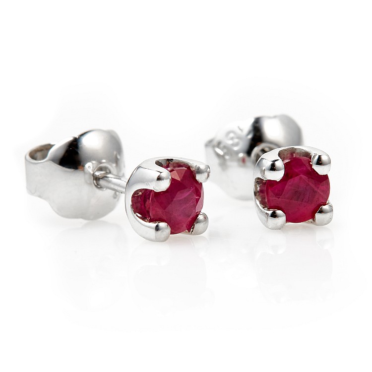 Earrings c28778rb in Gold or Platinum with Rubies