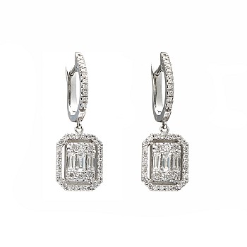 Earrings c2931DiemDi in Gold or Platinum with Diamonds