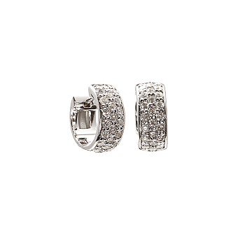 Huggie Earrings in 14k White Gold with Diamonds c3127v3