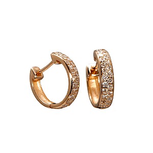 Gold Huggie Earrings c3127 with Diamonds