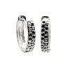 Gold Huggie Earrings with Black Diamonds c3127dn