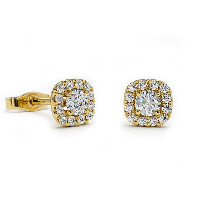 Entourage Stud Earrings c3130 in Gold with Diamonds