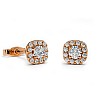 Entourage Stud Earrings c3130 in Gold with Diamonds