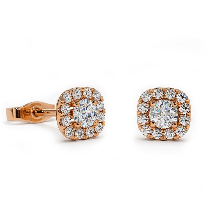 Entourage Stud Earrings c3130 in Gold with Diamonds