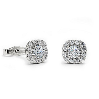 Entourage Stud Earrings c3130 in Gold with Diamonds