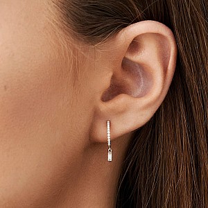 c3133 Gold Circular Earrings with Diamonds
