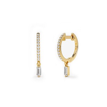 c3133 Gold Circular Earrings with Diamonds