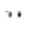 Earrings c3154sfdi in Gold with Oval Sapphires and Diamonds