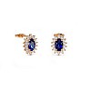 Earrings c3154sfdi in Gold with Oval Sapphires and Diamonds