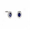 Earrings c3154sfdi in Gold with Oval Sapphires and Diamonds