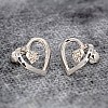 Gold or Platinum Heart Earrings with Diamonds c3229