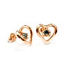 Gold Heart Stud Earrings with Blue Diamonds c3229db