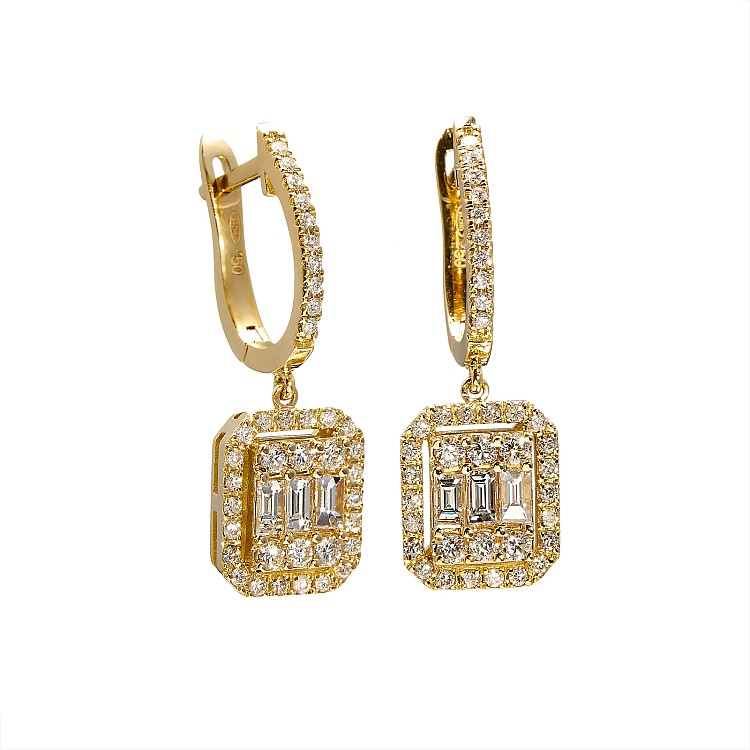 Earrings c2931DiemDi in Gold or Platinum with Diamonds