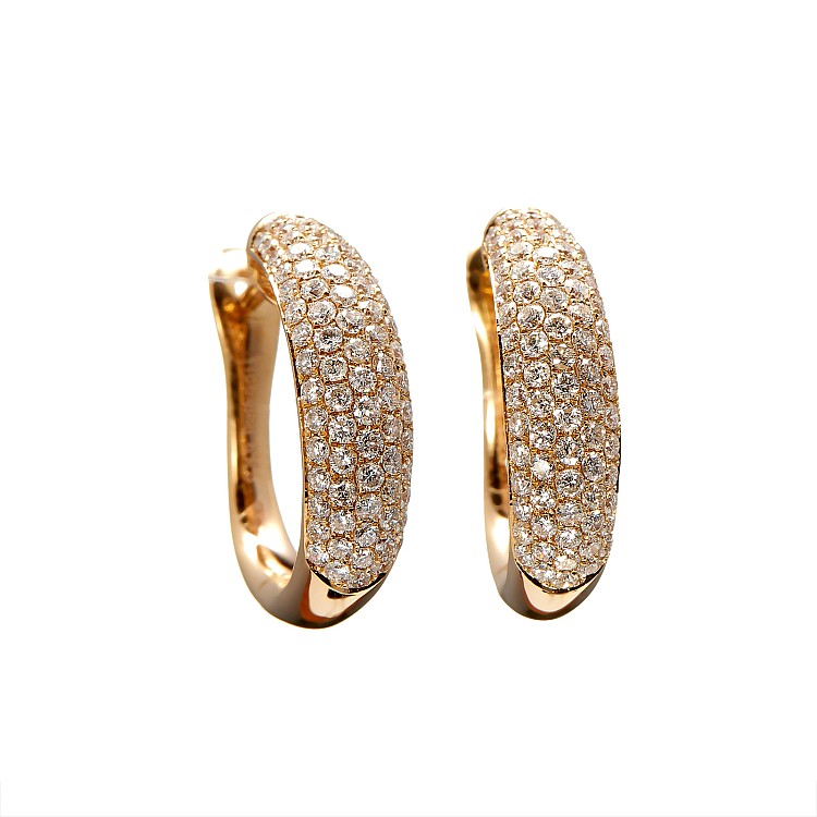 Gold Earrings with Natural Diamonds c3648