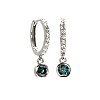 Gold Creole Earrings with Blue and Colorless Diamonds c3816DbDi