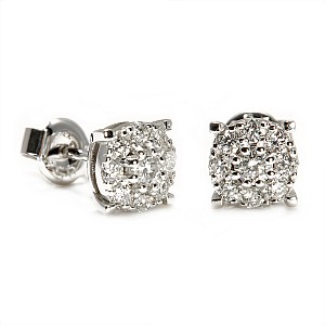 Gold or Platinum Earrings with Colorless Diamonds c4019didi