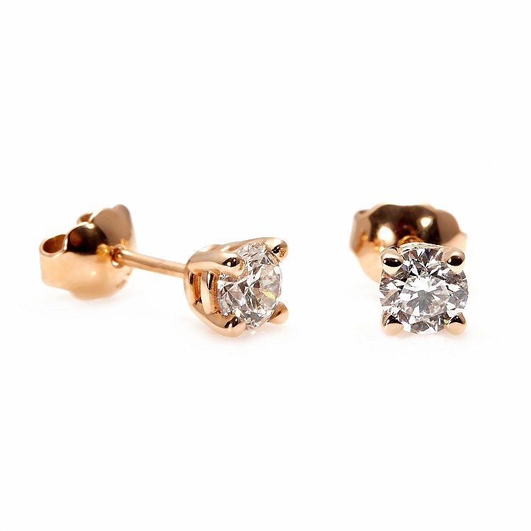 Stud earrings c577 in Gold with Diamonds - GIA