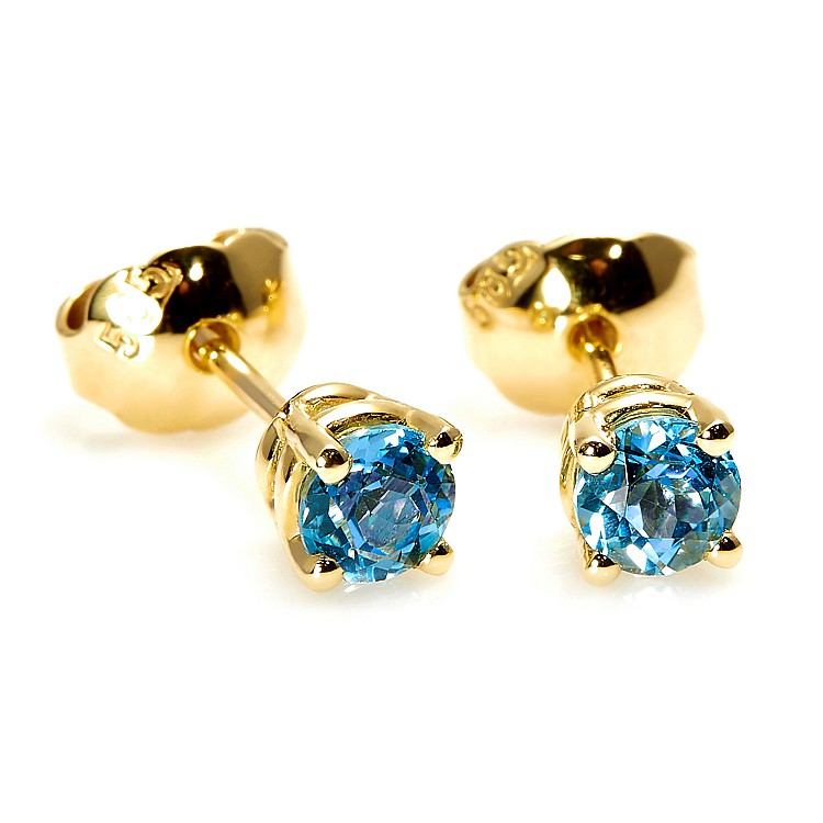 Stud earrings c577tpsw in gold with swiss blue topaz