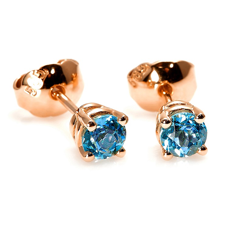 Stud earrings c577tpsw in gold with swiss blue topaz