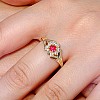 Classic Gold Gift Ring with Ruby and Diamonds i006RbDi