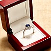 18k White Gold Entourage Ring with Oval Sapphire 8x6 mm and Colorless Diamonds i029SfDi