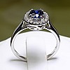 Gold Engagement Ring i030SfDi with Sapphire and Diamonds